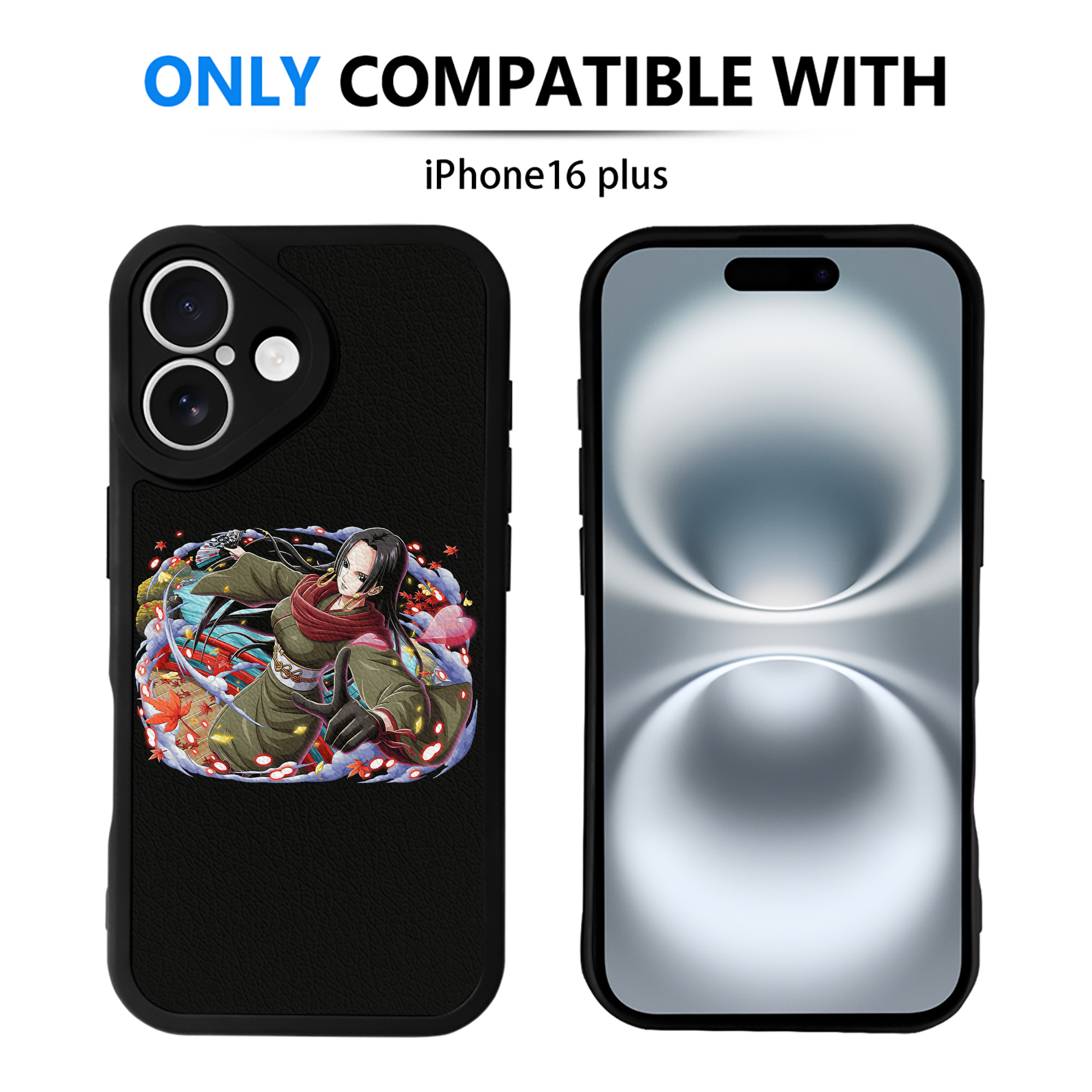 （画像用） ワンピース ボア・ハンコック ONE PIECE Boa·Hancock 【iPhone 16シリーズ対応】シリコンスマホケース（レザー調） 材質：シリコン